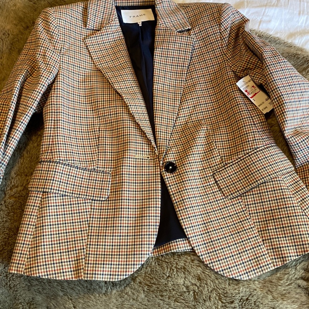 FRAME plaid blazer